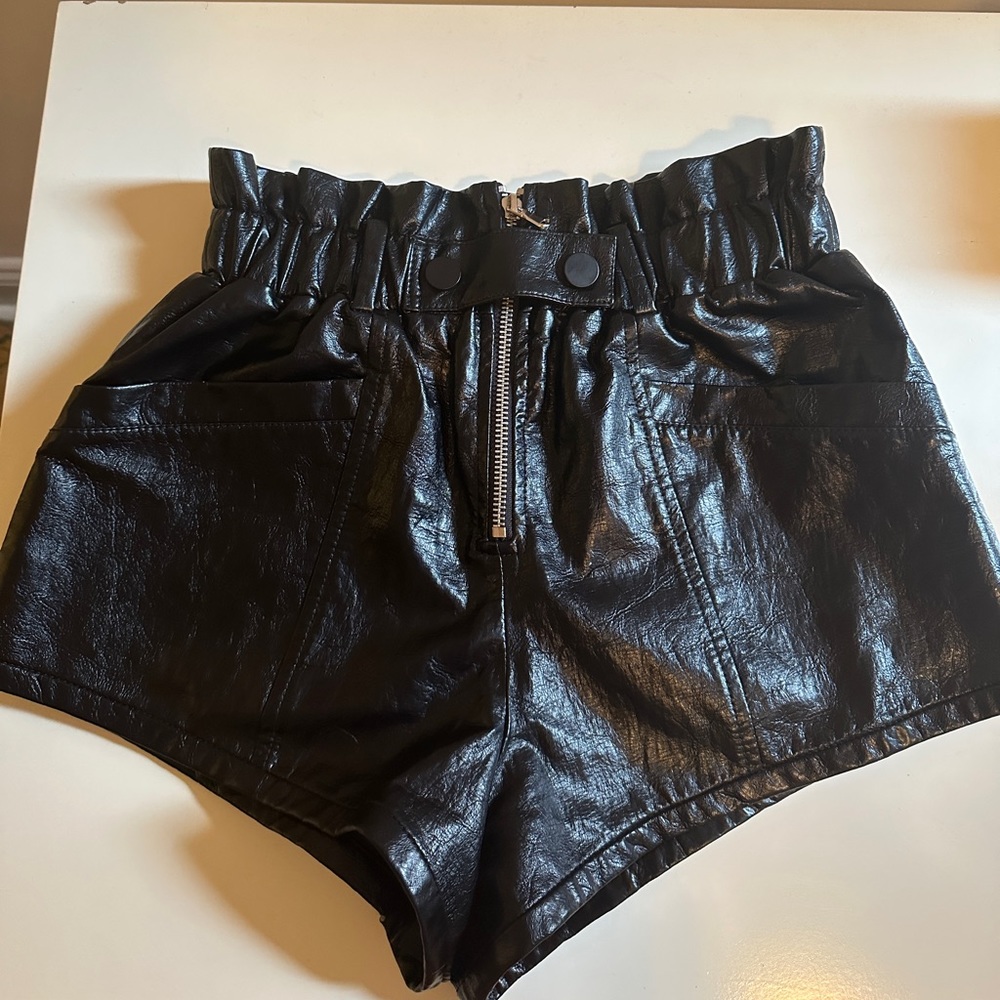 Sea Laurence Faux Leather Shorts - Size 0
